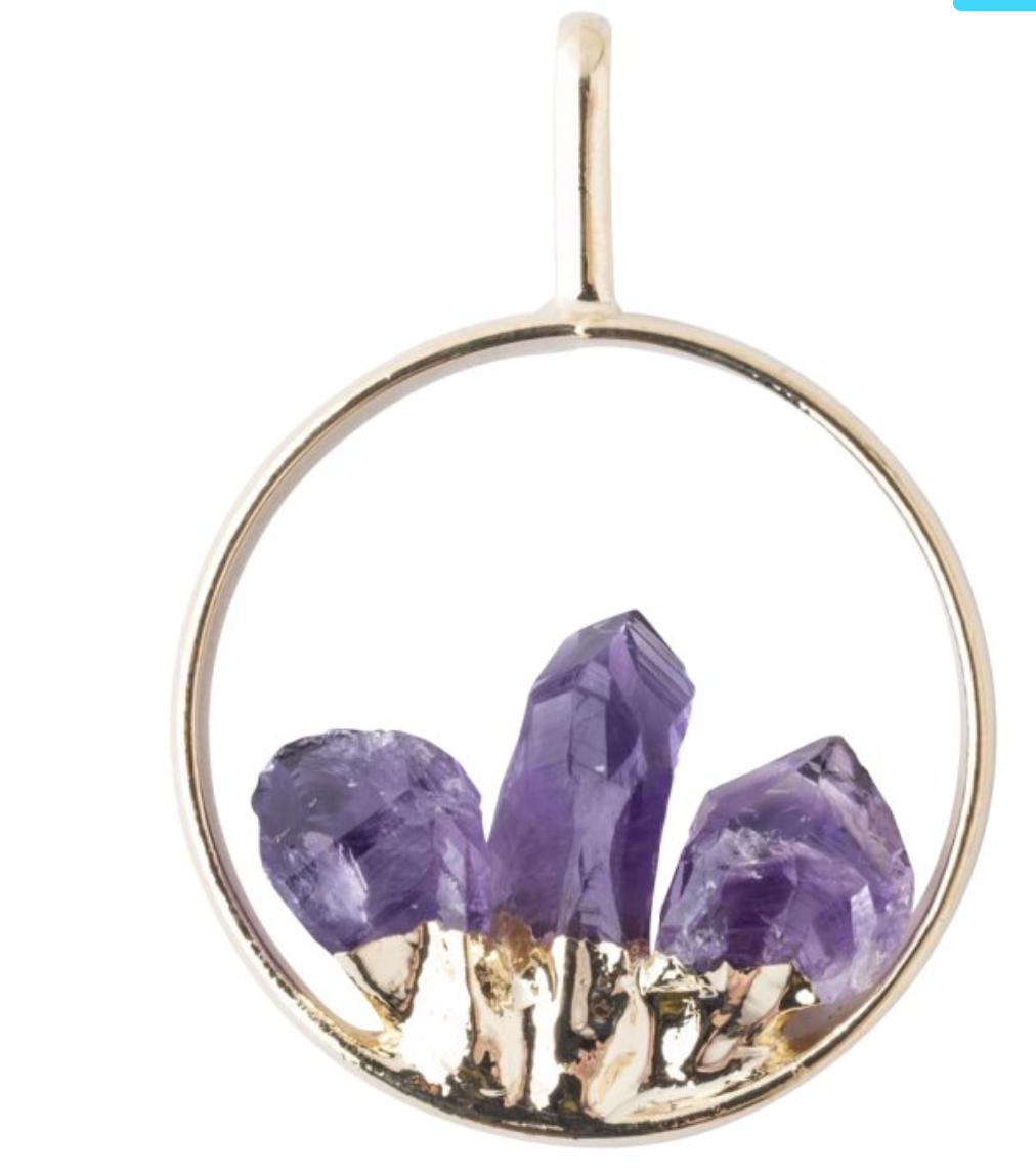 Amethyst Gold Plated Ring Pendant