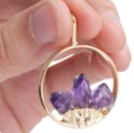 Amethyst Gold Plated Ring Pendant