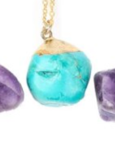 Gold Plated Tumblestone Necklace 18"