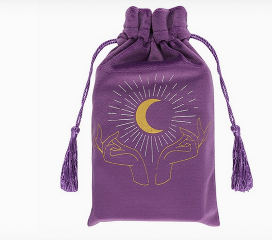 The Fortune Teller Drawstring Pouch - 'Purple Tarot Hands'