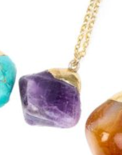 Gold Plated Tumblestone Necklace 18"