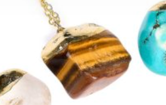 Gold Plated Tumblestone Necklace 18"