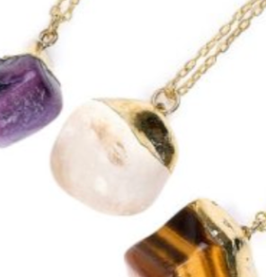 Gold Plated Tumblestone Necklace 18"