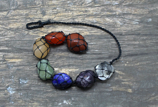 Natural 7 Chakra Tumble Stone Wall Hanging