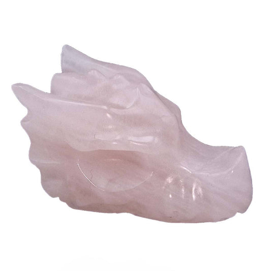 Rose Quartz Dragon Head carving