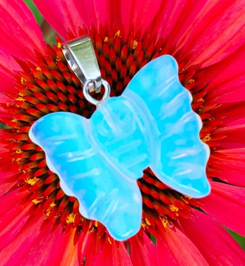 Crystal Butterfly pendant charm: 2cm