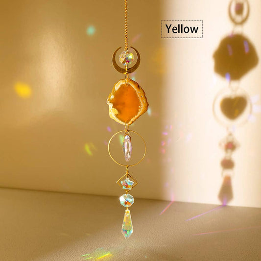 Agate Sun Catcher Hanging - Yellow