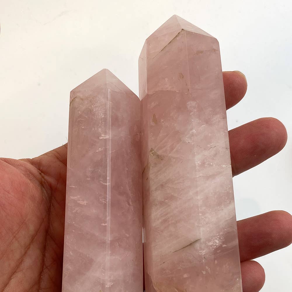 Rose Quartz Obelisk Tower, 8-10cm