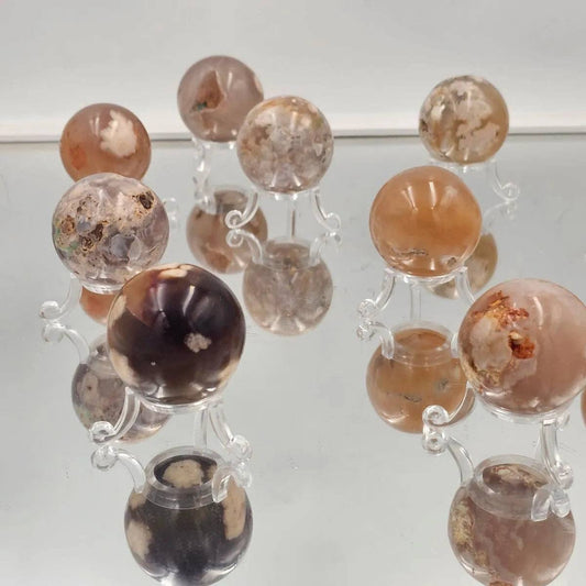 Small Flower Agate Crystal Spheres