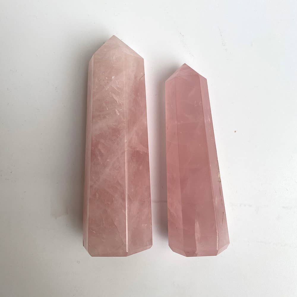 Rose Quartz Obelisk Tower, 8-10cm