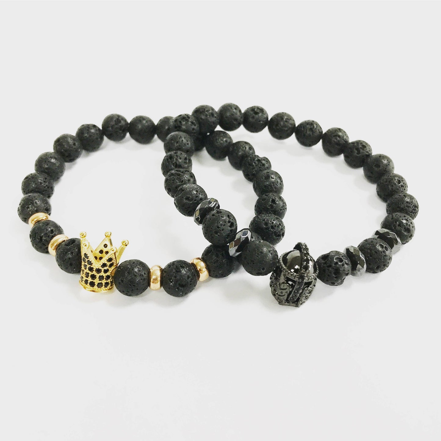 Knight's Helmet Lava Stone Bracelet